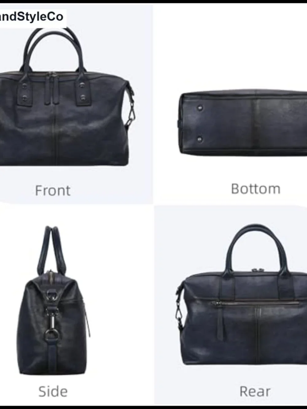 Genuine Leather Vintage Satchel Handbag with Adjustable Shoulder Strap